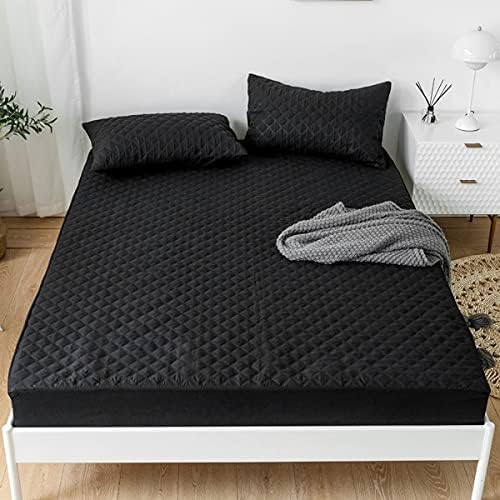  Jejeloiu Purple Quilted Mattress Pad, 100% Waterproof Breathable Twin Bedding Fitted Sheet Mattress Protector 14" Deep Pocket Cotton Snow Down Alternative Filling Mattress Cover (Twin,Purple)