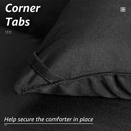  All Season Queen Size Bed Comforter - Cooling Down Alternative Quilted Duvet Insert With Corner Tabs - Winter Warm - Machine Washable - Dark Grey