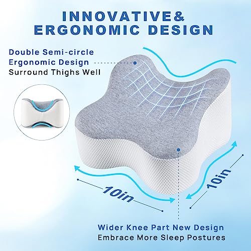  Anzhixiu Small Real Knee Pillow Separates The Knees For Body Alignment - Semicircle Round Shape Leg Pillow Promotes Sleep - Small