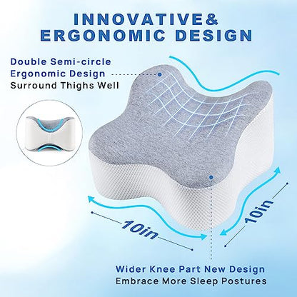  Anzhixiu Small Real Knee Pillow Separates The Knees For Body Alignment - Semicircle Round Shape Leg Pillow Promotes Sleep - Small
