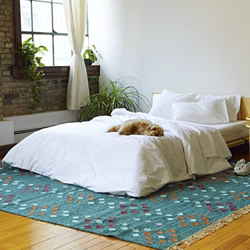  Luxe California King Sheets Set + Duvet Cover, Windowpane - 7 Piece Set (1 Duvet Cover, 1 Fitted Sheet, 1 Flat Sheet + 4 Pillowcases)