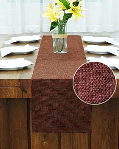  Arfair Dessin 13x48 Inch 4Ft Burlap Jute Textured Polyester High Density 650 GSM Fabric Table Runner Dresser Dining Wedding Party Fall Decorations : Natural