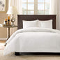  Madison Park Corrine King/Cal King Size Quilt Bedding Set - White, Patterned Texture – 3 Piece Bedding Quilt Coverlets – Ultra Soft Microfiber Bed Quilts Quilted Coverlet