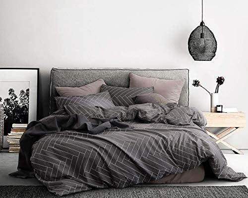  ECOCOTT Duvet Cover Queen, 100% Natural Cotton 1 Duvet Cover +2 Pillowcases Bedding Set,Navy And Cosmic Constellation Reversible Printed Pattern Soft Cozy Breathable And Durable Duvet Cover Set