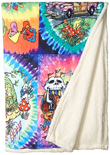  Men's Hippy Collection Tie Dye Warm Coral Fleece Throw Blanket, Multi, 50" X 60"