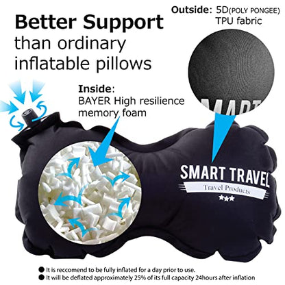  SmartTravel Inflatable Lumbar Travel Pillow For Airplane Back Support For Chair And Travel Seat Lumbar Support Pillow