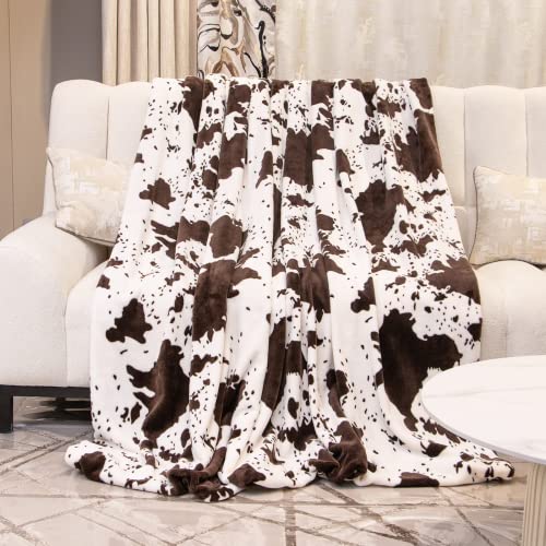  Fleece Blanket Cow Print Soft Throw Blanket Lightweight Throw Blanket