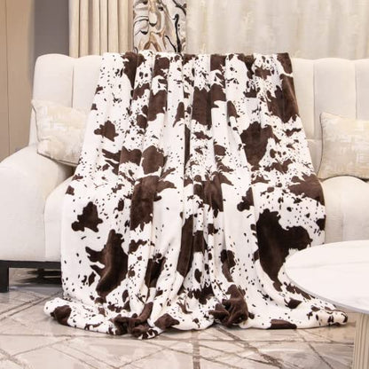  Fleece Blanket Cow Print Soft Throw Blanket Lightweight Throw Blanket