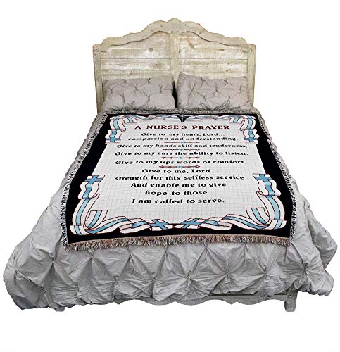 Nurse Prayer Blanket - Gift Tapestry Throw Woven From Cotton - Made In The USA (72x54)