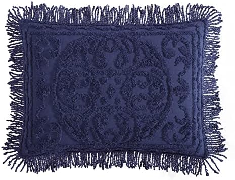  Medallion Chenille Bedspread, Queen, White