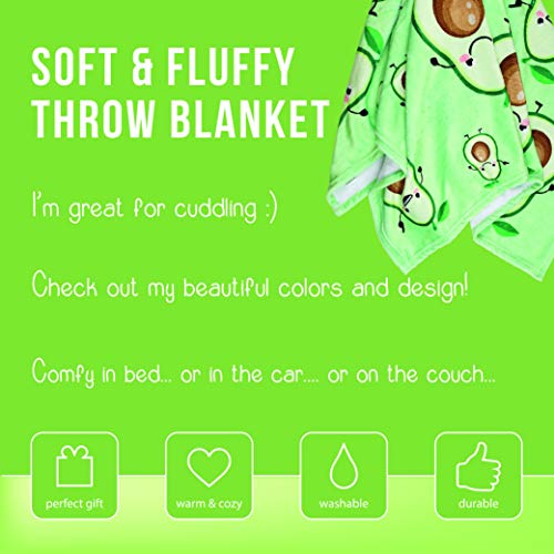  Avocado Throw Blanket, Adorable Super-Soft Extra-Large Fluffy Avocado Blanket For Adults, Kids, Boys And Girls, Fleece Cute Avocado Blanket (50 In X 60 In) Warm And Cozy Throw For Bed, Crib Or Couch