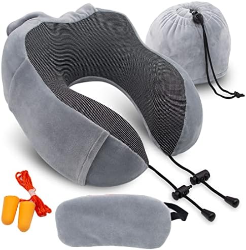  Wo Yuan Travel Pillow-100% Pure Memory Foam Neck Pillow (Blue)