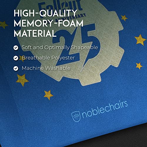 Noblechairs Memory Foam Lumbar-Support Pillow, Office And Gaming-Chair Cushion Set - Fallout 25th Anniversary Edition