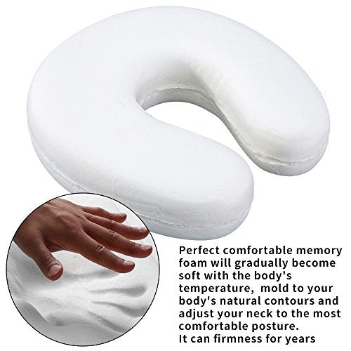  Mr.Ho U Shaped Memory Foam Pillow Neck Head Cushion Pillow Support Rest Outdoors Car Office Home Travel Pillow Cushion(Pink)