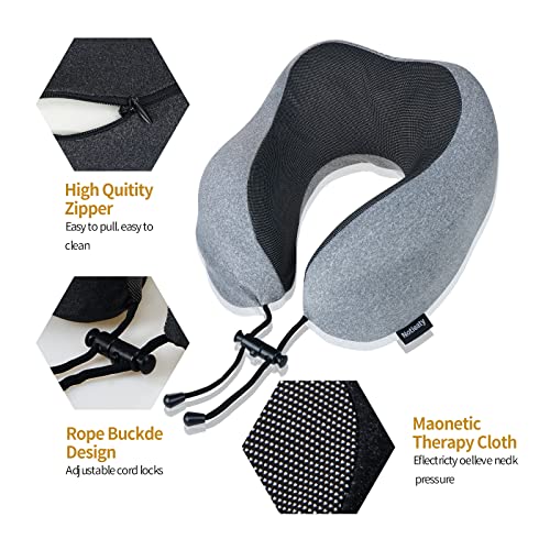  Notieaty Travel Pillow 100% Pure Memory Foam Neck Pillow,Traveling Can Be Used For Sleeping Plane Car Travel Home, Airplane Travel Kit With 3D Contoured Eye Masks, Earplugs, And Luxury Bag…