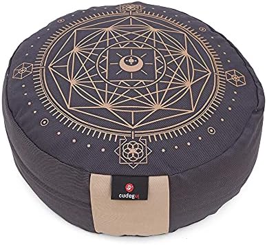  Cudegui Zafu Meditation Cushion Filled With Cofee Husk And Cotton Cover (Purple)