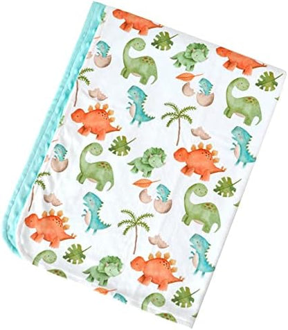  Honey Lemonade - Premium Soft Plush Lightweight Minky Dot Toddler Baby Newborn Blanket 30"x40" (Forest Friends Green)
