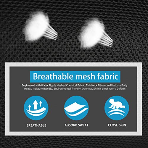  YIHO Car Neck Support Pillow Leather Head-Rest Cushion To Relief Cervical Shoulder Pain Issues For Universal Driver & Passenger Seat In Travel Or Office Chair (Black-2 Pack)