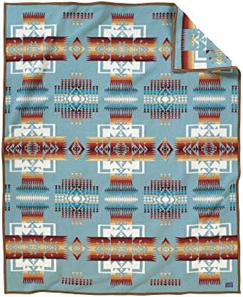 Pendleton Chief Joseph Robe Blanket Aqua, Twin Size