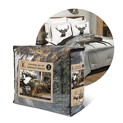  60417.3DQ.02 Full/Queen Deer In Snowy Forest Comforter Set