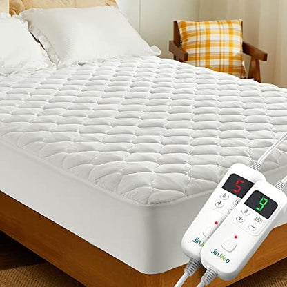  Heated Mattress Pad Queen Size Electric Mattress Pads Black Electric Bed Warmer Fit Up To 21" With 11 Heat Settings Single Controller 9 Hours Auto Shut Off