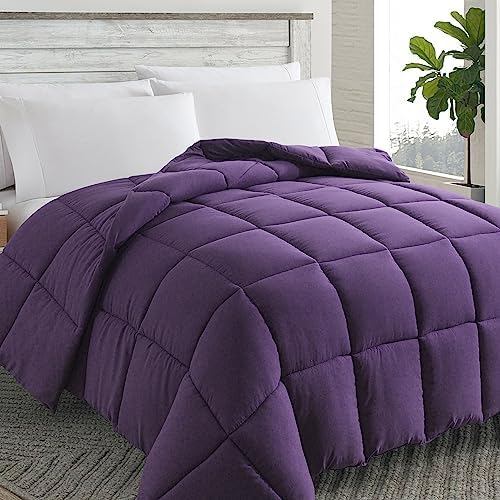  Cosybay Down Alternative Comforter (Black, Full) - All Season Soft Quilted Full Size Bed Comforter - Reversible Lightweight Duvet Insert With Corner Tabs - Winter Summer Warm Fluffy, 82x86 Inches