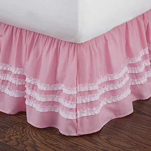 Pink Ruched Full Bed Skirt