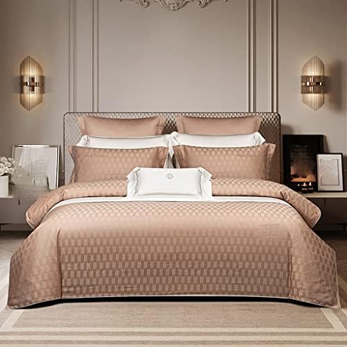 LEIGE Bedding Cotton Jacquard Sateen Four-Piece Villa Bedding Simple Skin-Friendly Soft Four-Piece Set (Color : E, Size : 200 * 230cm)