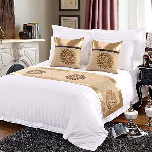  QFWMCW Bed Runners Scarves And Matching Pillows Hotel Satin Bed Cover Decoration Bed Scarf For Foot Of Bed King Bedspreads Coverlets Bed Throws For Foot Of Bed Queen Size