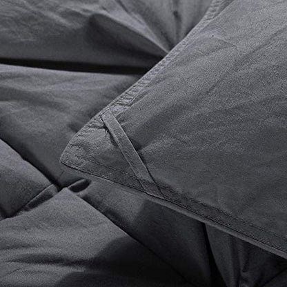  HOMBYS California King Feather And Down Comforter, 108 X 98 Inches Grey Pinch Pleat Cal King Size Duvet Insert With 100% Cotton Downproof Cover, Thick Fluffy Oversized Comforter For All Season