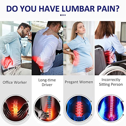  Villsure Lumbar Support Pillow Back Cushion For Office Chair,Car,Computer,Recliner Memory Foam Ergonomic Orthopedic Backrest Back Support For Back Pain Relief,3D Mesh Cover Double Adjustable Straps