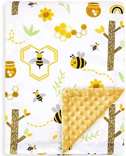  HOMRITAR Baby Blanket For Boys Girls Soft Plush Minky Blanket With Double Layer Dotted Backing For Toddler With Forest Foxes Multicolor Printed 30 X 40 Inch(75x100cm)