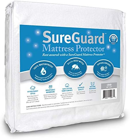 Queen Size Mattress Protector - 100% Waterproof, Hypoallergenic - Premium Fitted Cotton Terry Cover