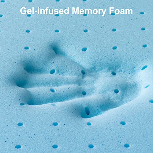  Sleepmax 4 Inch Gel Mattress Topper Queen - Medium Firm Memory Foam Mattress Pad, Supportive & Pressure Relieving - Bed Topper With Ventilated Cover Enhance Comfortable & Breathable