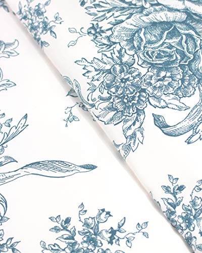  Mélange Home Melange Home, Light Blue Toile 400 Thread Count Cotton, Full/Queen Duvet Set