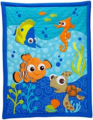  Disney The Little Mermaid Pink, Aqua, & Coral Ariel Cute By Nature 3Piece Nursery Crib Bedding Set - Comforter, Crib Sheet, Dust Ruffle, Pink, Aqua, Coral, Navy