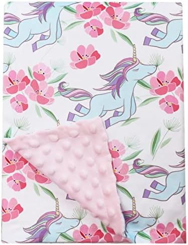  Soft Plush Deer Minky Baby Blanket For Boys Girls Unisex With Print Animal Pattern Double Layer Dotted Backing Bed Throws For Baby Crib Receiving For Newborns 30x40 Inches