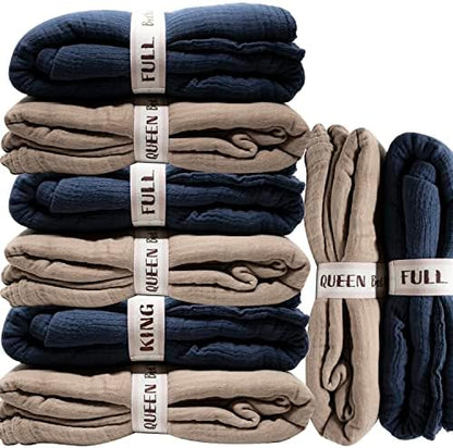  ECOHomes Bed Sheet Organizer And Storage Label Bands | Sheets Set Organizers For Linen Closet - Elastic Bedding Sheet Keepers Straps For Foldable Bedsheet, Pillow Case, Duvet (King 4PCs Pack | Cream)