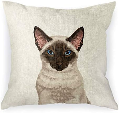  WIRESTER Sofa Pillow Case, Decorative Throw Pillow Cushion Cover For Home Office 18 X 18 Inch, Cute Tuxedo Cat