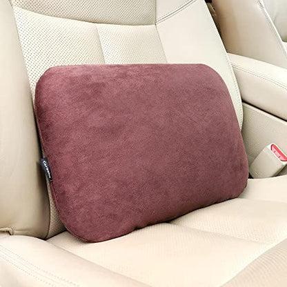  Carwales Emulsion Lumbar Support Pillow For Car Driving Seat Relax Soft Lower Back Support Home Office Chair Cushion Desk Accessories Pain Relief Black