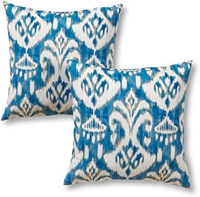  Greendale Home Fashions Outdoor 17-inch Square Throw Pillow, Set Of 2, Coral Stripe 2 Count