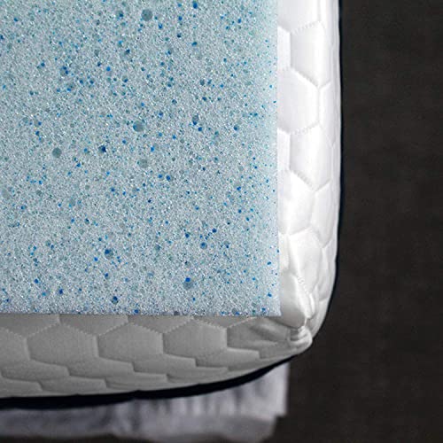  Lounj 2 Inch RV Gel Memory Foam Mattress Topper, 3/4 Full Short (48x75), Blue