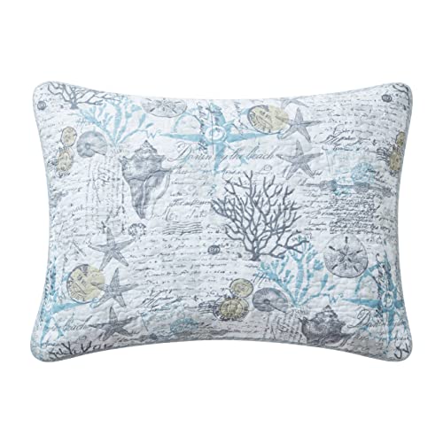 Tommy Bahama - King Quilt Set, Reversible Cotton Bedding With Matching Shams, Lightweight Home Decor For All Seasons (Beach Bliss Grey, King)