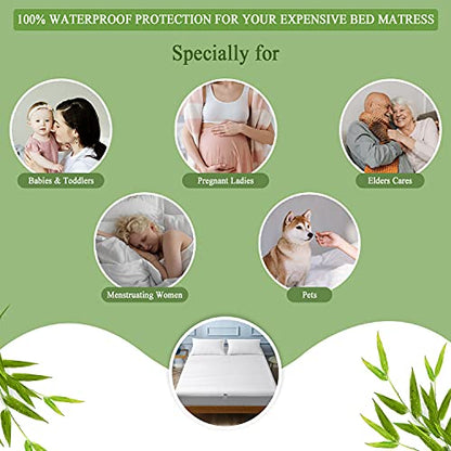  Amazon Brand – Pinzon Premium Mattress Protector Bamboo Viscose Waterproof Breathable Fit Up To 18" - Full XL