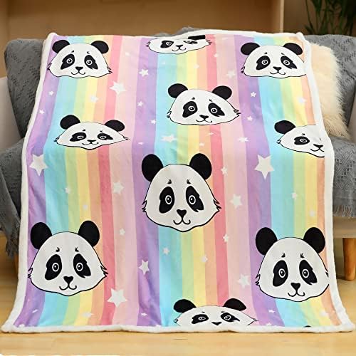  Sviuse Panda Throw Blanket Flannel Fleece Blanket Cartoon Panda Pattern Lightweight Throw For Bed Sofa Travel Kids Teens Birthday Gifts For Panda Lovers (Panda 7, (50" X 60")