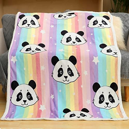  Sviuse Panda Throw Blanket Flannel Fleece Blanket Cartoon Panda Pattern Lightweight Throw For Bed Sofa Travel Kids Teens Birthday Gifts For Panda Lovers (Panda 7, (50" X 60")