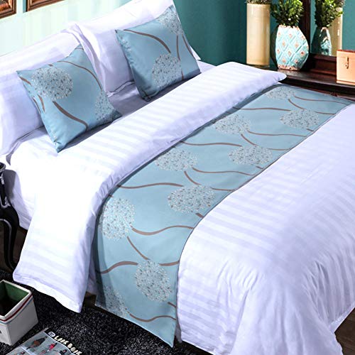  Twelve Set Of 1 Bed Scarf 2 Pillowcase, Rippling Bed Runner Bedding Scarves Guesthouse Hotel Home Decor 50x180cm