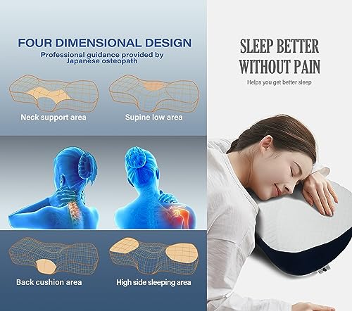  OKUNATTSU Neck & Cervical Pillows For Neck And Shoulder Pain Relief,odorless High Performance Memory Foam Pillows,Side Sleeper Pillow,Cervical Pillow,Neck Pillows For Pain Relief Sleeping. 1 Piece