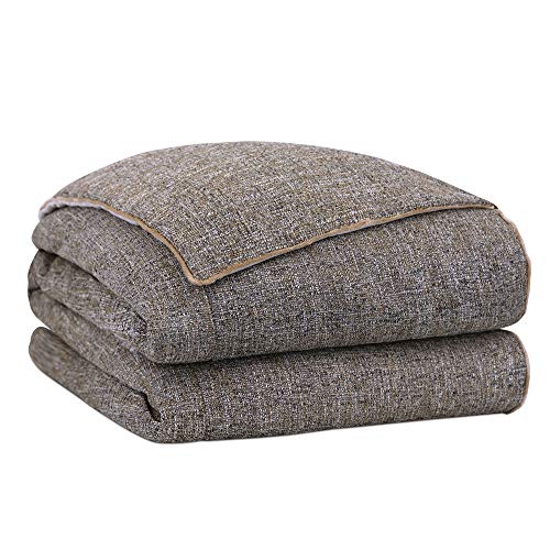  Eastern Accents Muir Luxury Mid Century Neutral Woven Queen, 7 Piece Bed Set