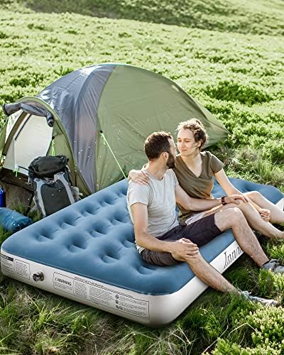  Twin Camping Air Mattress Bed, Single High Inflatable Airbed For Guests, Elevated Blow Up Mattresses With Handheld Rechargeable Pump, Portable And Foldable Bed For Home & Travel